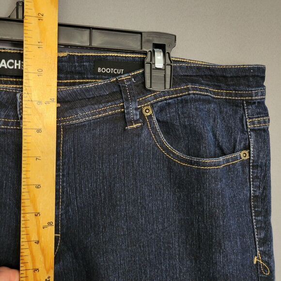Jordache Bootcut Jeans Womens 16 Blue Dark Wash Stretches Trouser Button Pockets - Picture 6 of 16